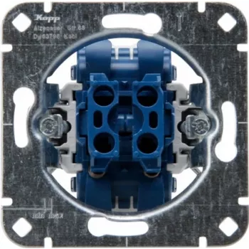 HEINRICH KOPP 507800006 Mecanismo de doble pulsador para empotrar, 2x NA, 250V, 10AX, aluminio