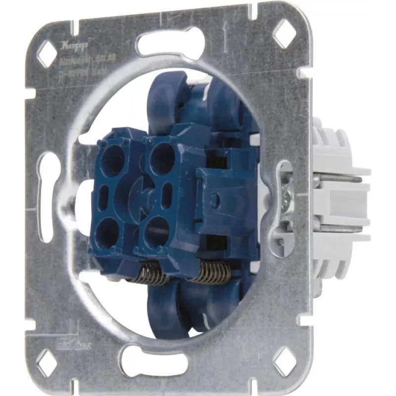 HEINRICH KOPP 507800006 Mecanismo de doble pulsador para empotrar, 2x NA, 250V, 10AX, aluminio