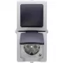 HEINRICH KOPP Nautic gris interruptor combinado y toma de corriente con tapa abatible, IP44, 250 V, 16 A 138556008