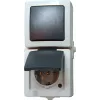 HEINRICH KOPP Nautic gris interruptor combinado y toma de corriente con tapa abatible, IP44, 250 V, 16 A 138556008