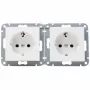 HEINRICH KOPP HK07 KombiQuick toma de corriente Schuko doble horizontal de empotrar, blanco puro (RAL 9010), con protección infantil, 16 A, 250 V, bornes de conexión rápida, termoplástico libre de halógenos 133829004