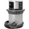 HEINRICH KOPP torre de enchufes 3 tomas plateada con cable de 1,4 m, 16 A, tomas con protección infantil 229005011