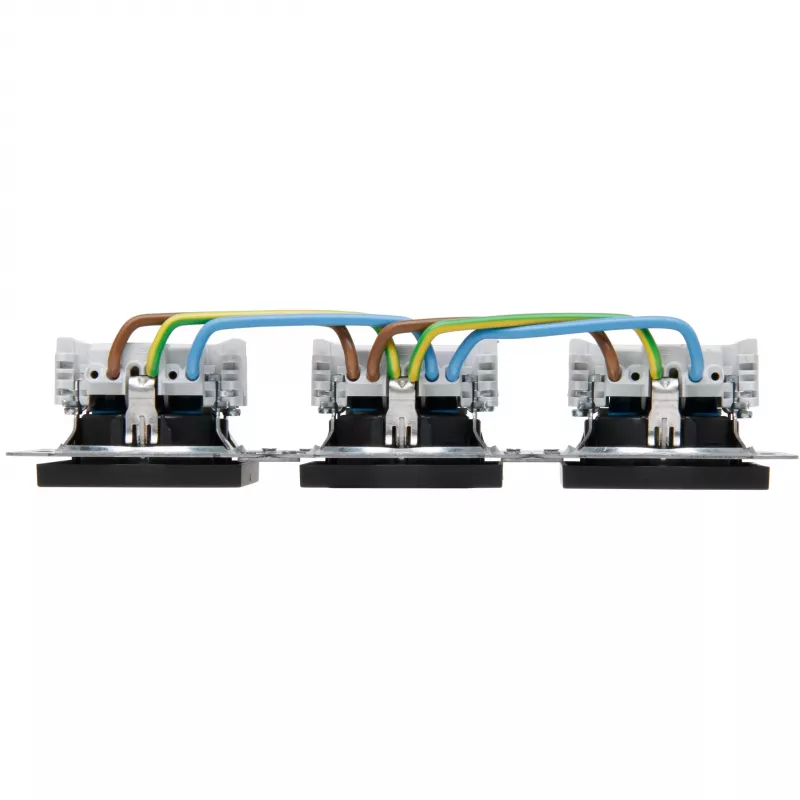 HEINRICH KOPP HK07 KombiQuick mecanismo de toma de corriente Schuko triple horizontal antracita 133315008
