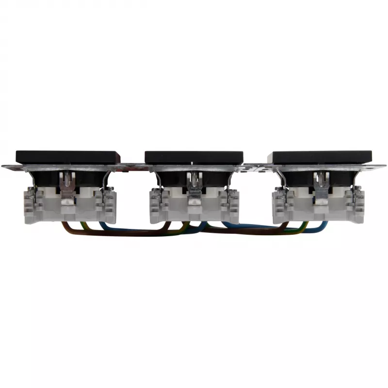 HEINRICH KOPP HK07 KombiQuick mecanismo de toma de corriente Schuko triple horizontal antracita 133315008