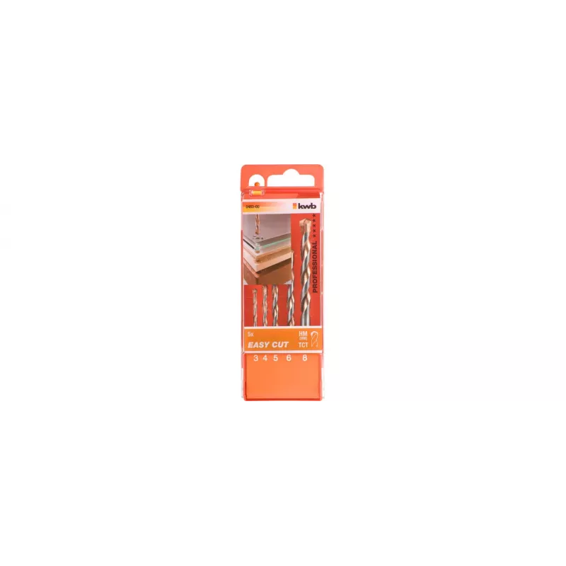 KWB EASY-CUT ALL-B-KASS.3-8, 5-TLG (048300) set de hojas de sierra de calar, 5 piezas, vástago en T, HCS/HSS, para madera, metal, plástico