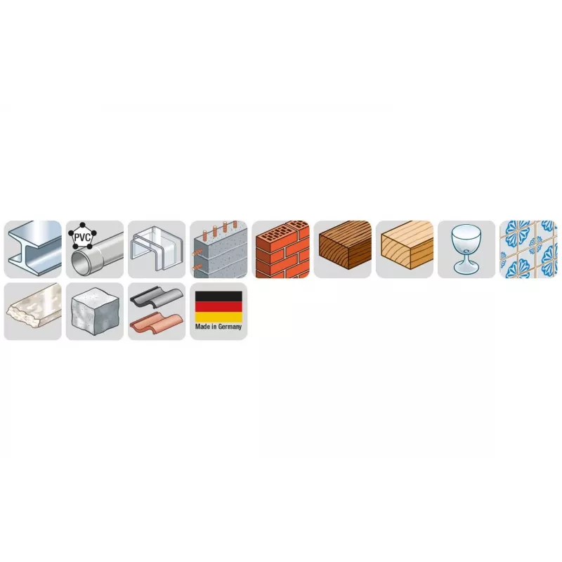 KWB EASY-CUT ALL-B-KASS.3-8, 5-TLG (048300) set de hojas de sierra de calar, 5 piezas, vástago en T, HCS/HSS, para madera, metal, plástico