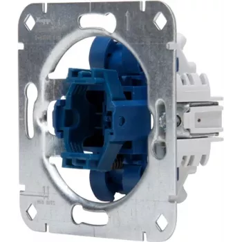 HEINRICH KOPP interruptor de presión empotrable, contacto conmutador, 250V 10AX, con lámpara de neón y borne de neutro, aluminio 508700004