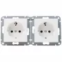 HEINRICH KOPP HK07 KombiQuick Toma de corriente Schuko empotrable horizontal 2 tomas, blanco puro 133729001