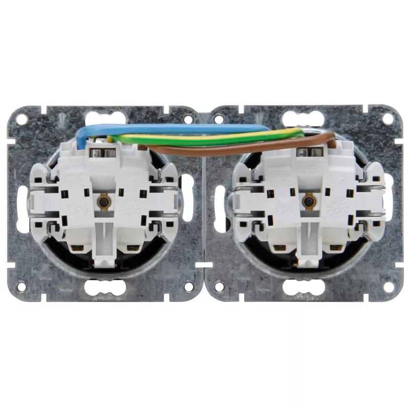 HEINRICH KOPP HK07 KombiQuick Toma de corriente Schuko horizontal 2 tomas, antracita 133715000