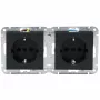 HEINRICH KOPP HK07 KombiQuick Toma de corriente empotrable 2 tomas, Schuko, horizontal, seguridad infantil, antracita 133815003