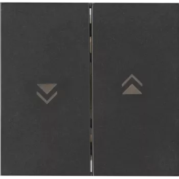 HEINRICH KOPP HK07 Tapa de doble balancín con símbolos de flecha, negro mate (IP20) 490359008