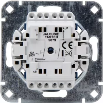 HEINRICH KOPP 507900009 Mecanismo pulsador para persiana enrollable empotrado, 250V, 10AX, IP20, aluminio