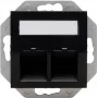 HEINRICH KOPP HK07 Placa de pared Keystone con tapa, IP44, 2 puertos, negra 953850004