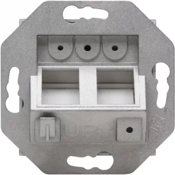 HEINRICH KOPP HK07 Placa de pared Keystone con tapa, IP44, 2 puertos, negra 953850004