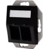 HEINRICH KOPP HK07 Placa de pared Keystone con tapa, IP44, 2 puertos, negra 953850004