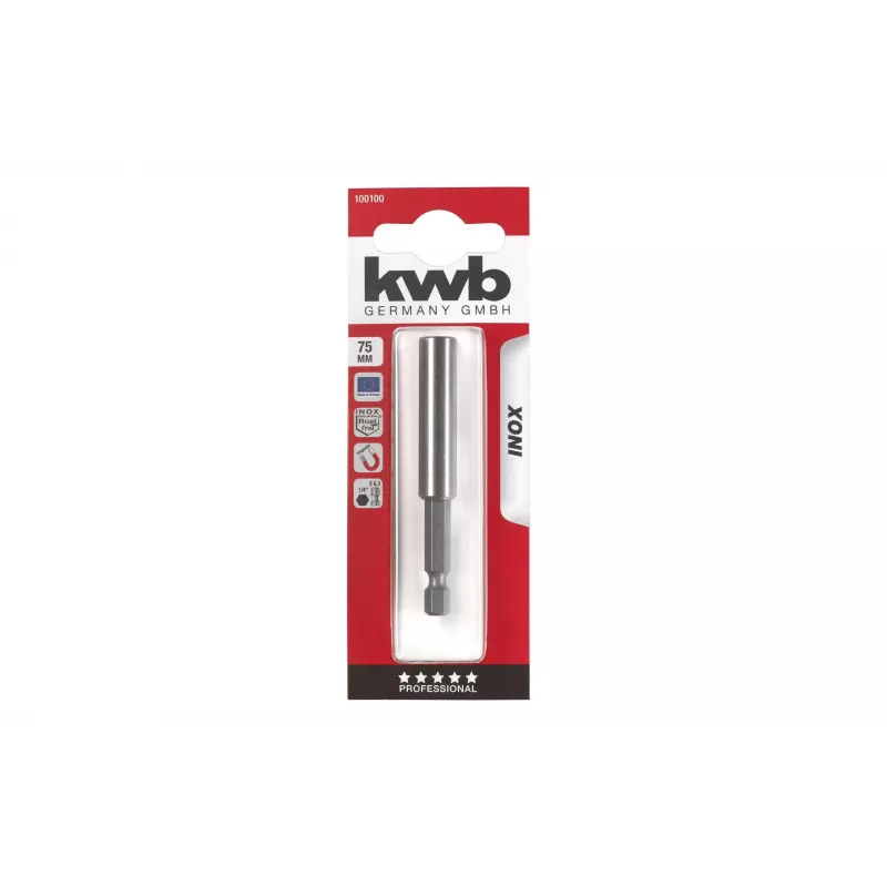 kwb INOX Portapuntas con funda de acero inoxidable, 1/4