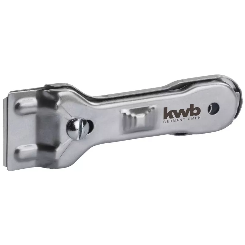 KWB 013810 Raspador plano con hoja de acero inoxidable y mango ergonómico de 2 componentes