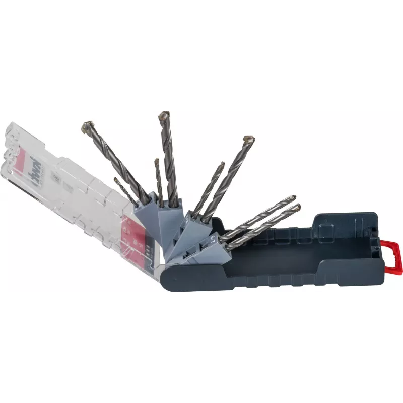 kwb 109145 Set de brocas espirales para piedra con punta de carburo, 8 piezas, 3-10 mm