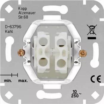 HEINRICH KOPP Serie Tastereinsatz, empotrado, 250V, 10AX, IP20, sin tapa 504000009