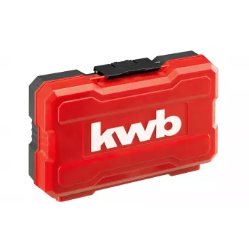 kwb 109010 Juego de puntas, 39 piezas, puntas de acero S2, vástago hexagonal 1/4 pulgadas, portapuntas de cambio rápido magnético, codificado por colores