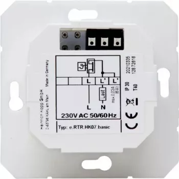 HEINRICH KOPP HK07 Basic termostato ambiente electrónico, 230V, 50Hz, 0°C a 40°C, IP20, blanco puro 296529003