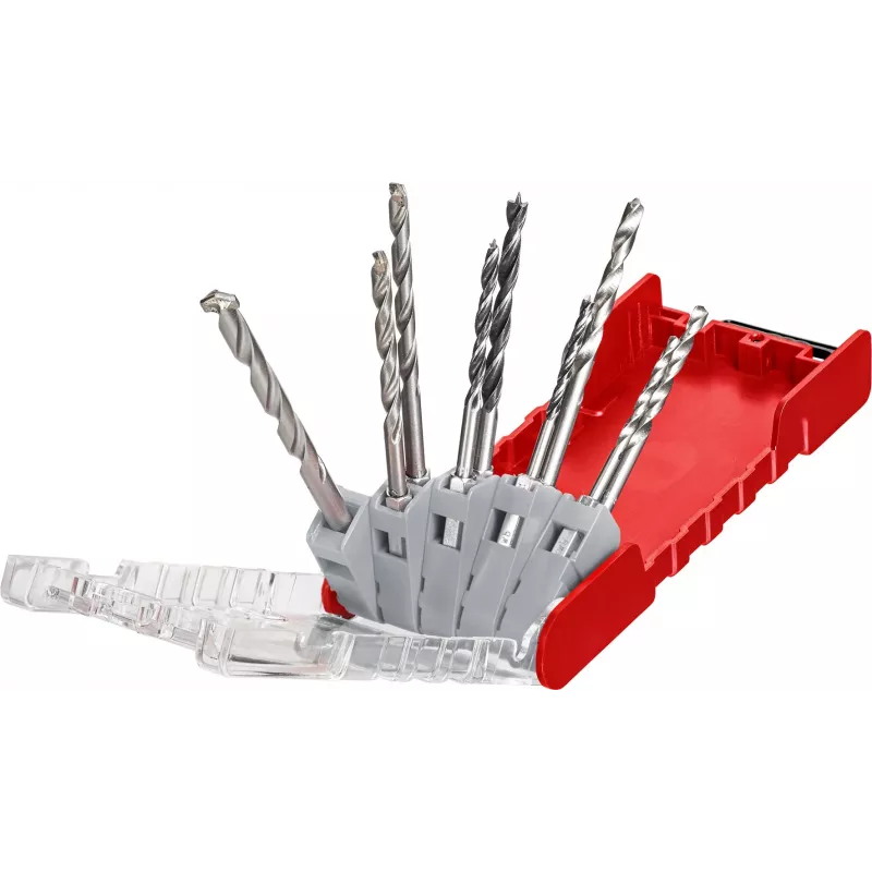 KWB 109155 Juego de brocas helicoidales HSS, 9 piezas, 1,5-6,0 mm, DIN 338, rectificadas, para metal, plástico, madera