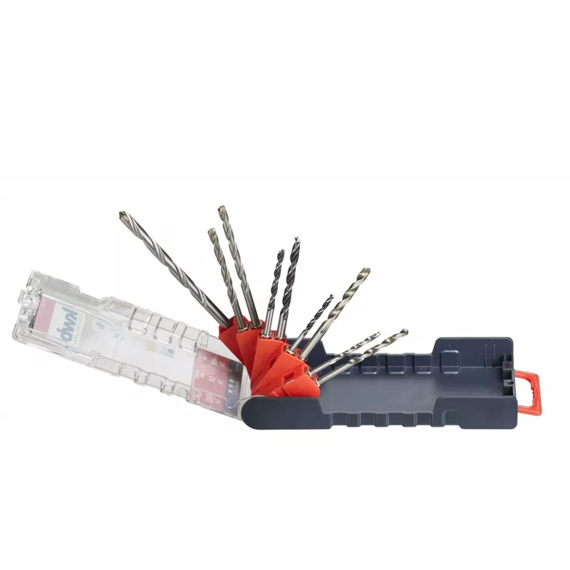 KWB 109155 Juego de brocas helicoidales HSS, 9 piezas, 1,5-6,0 mm, DIN 338, rectificadas, para metal, plástico, madera