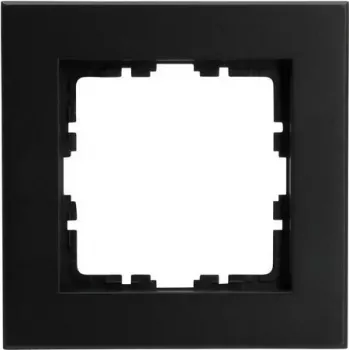 HEINRICH KOPP Marco embellecedor 1 elemento HK07 PURE negro mate (86 x 86 x 9,5 mm, IP20, fijación por clip) 406850007