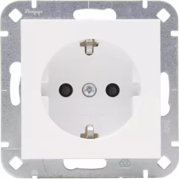 HEINRICH KOPP HK07 Toma de corriente Schuko, empotrar, 1 elemento, blanco puro, protección infantil reforzada 940032008
