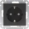 Kopp Toma de corriente SCHUKO con protección infantil reforzada, negro mate, HK07, 16 A, 250 V, montaje empotrado 940050000