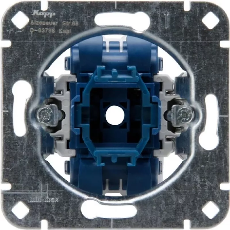 HEINRICH KOPP 508400005 Mecanismo pulsador empotrable, contacto conmutado, 250V, 10AX, IP20, aluminio