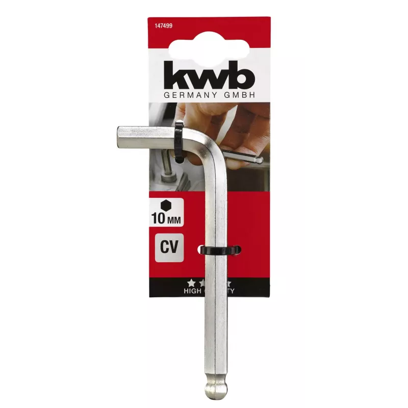 kwb Set de llaves Allen 9 piezas con punta esférica métrico acero cromo-vanadio DIN 911 147499