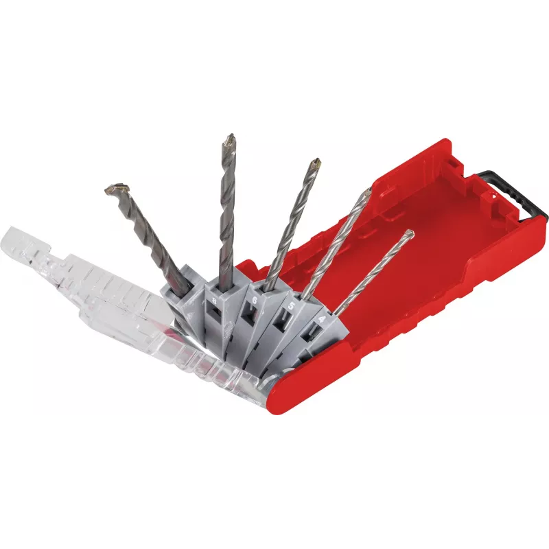 kwb 109140 Set de brocas para martillo con puntas de carburo, 5 piezas, 4-10 mm