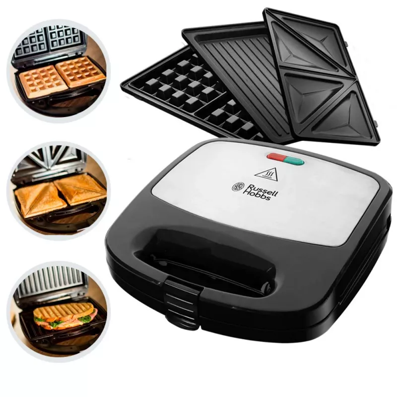 Russell Hobbs Creations Sandwichera 3 en 1, negro/acero inoxidable