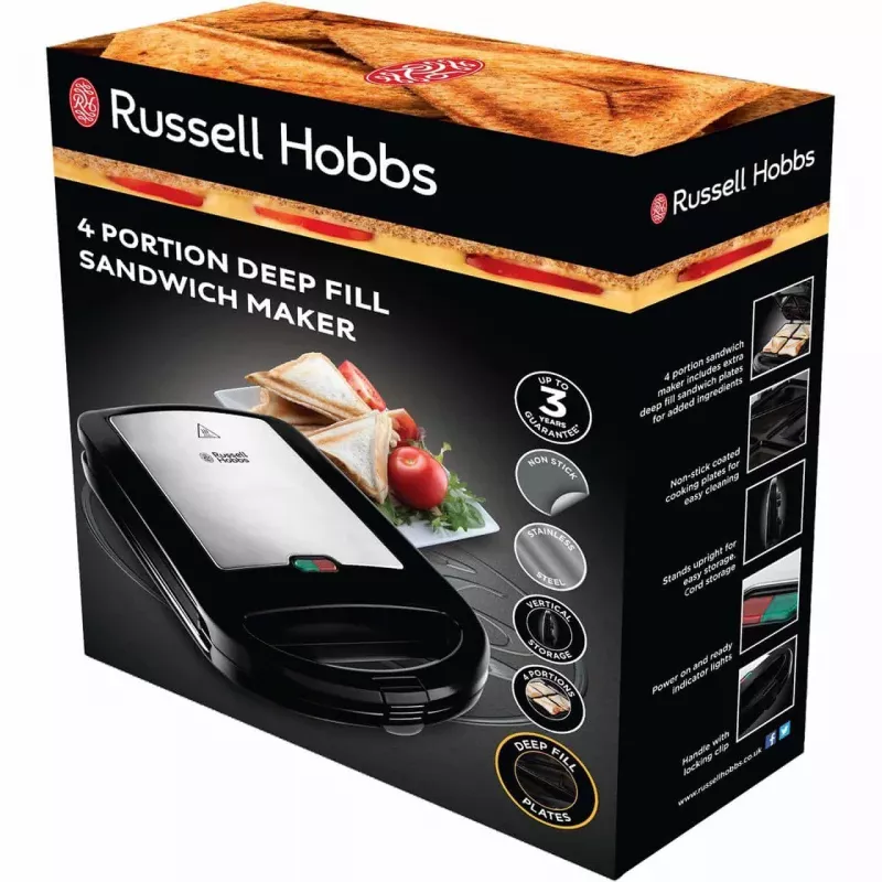 Russell Hobbs Creations Sandwichera 3 en 1, negro/acero inoxidable