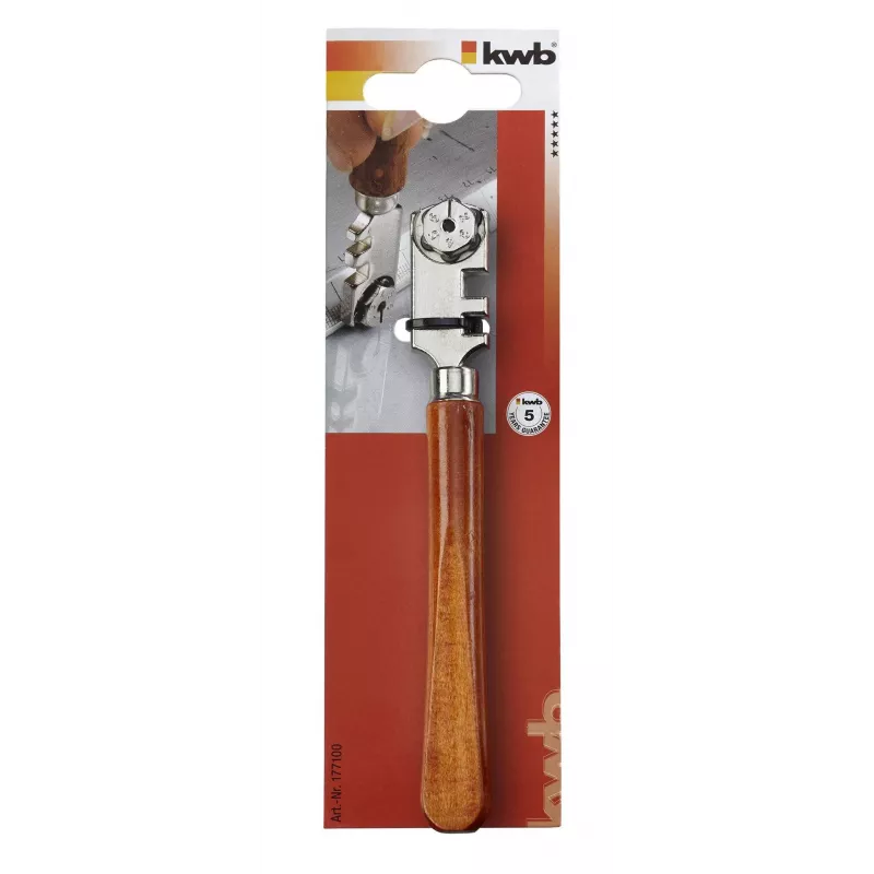 kwb 177100 Cortavidrios de carburo con mango de madera, 185 mm