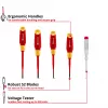 Einhell Set de destornilladores VDE para electricista, 5 piezas, SL 4,0/5,5, PH 1/2, comprobador de tensión, 370541