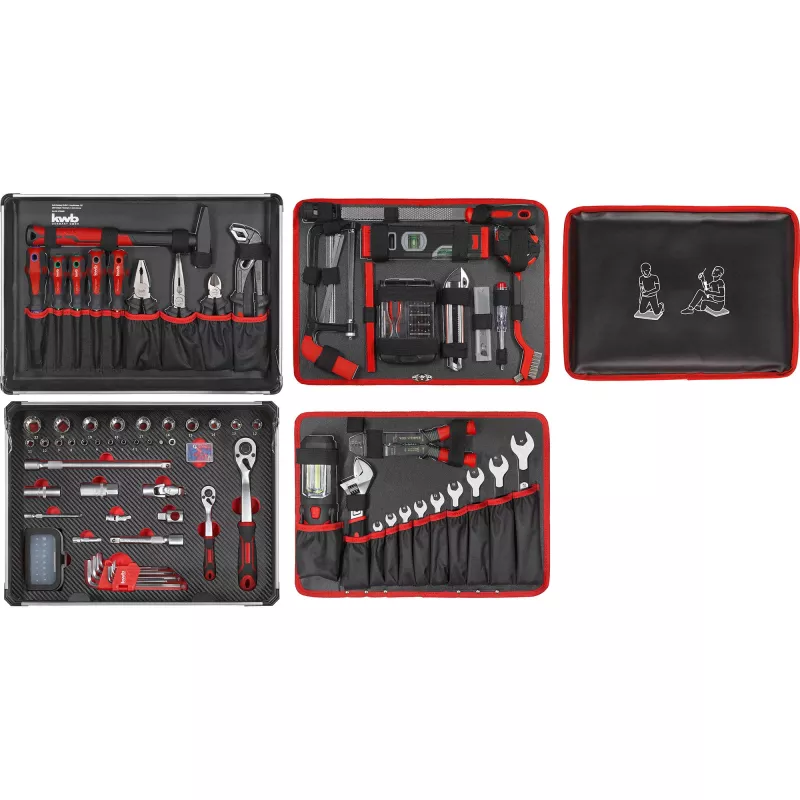 kwb 370680 Set de maletín de herramientas de 68 piezas con herramientas de mano