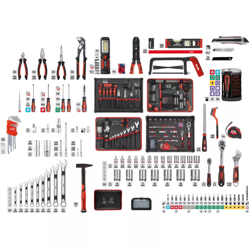 kwb 370680 Set de maletín de herramientas de 68 piezas con herramientas de mano