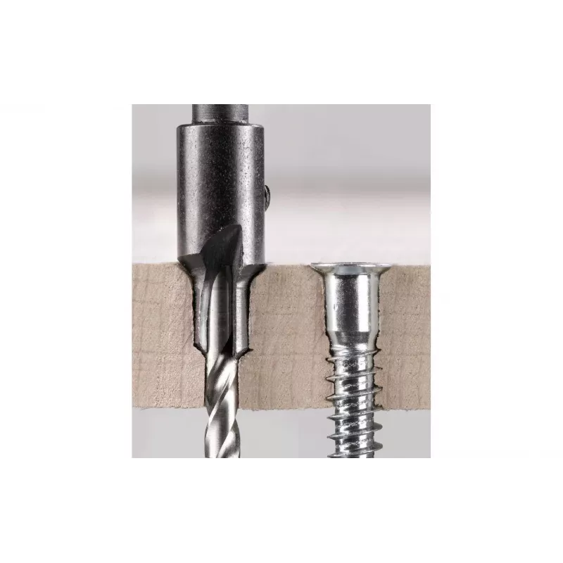 kwb 512604 Set de fresas para madera, 6 piezas, vástago de 6 mm, con punta de carburo, en caja de madera