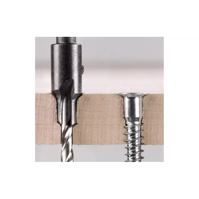 kwb 512604 Set de fresas para madera, 6 piezas, vástago de 6 mm, con punta de carburo, en caja de madera
