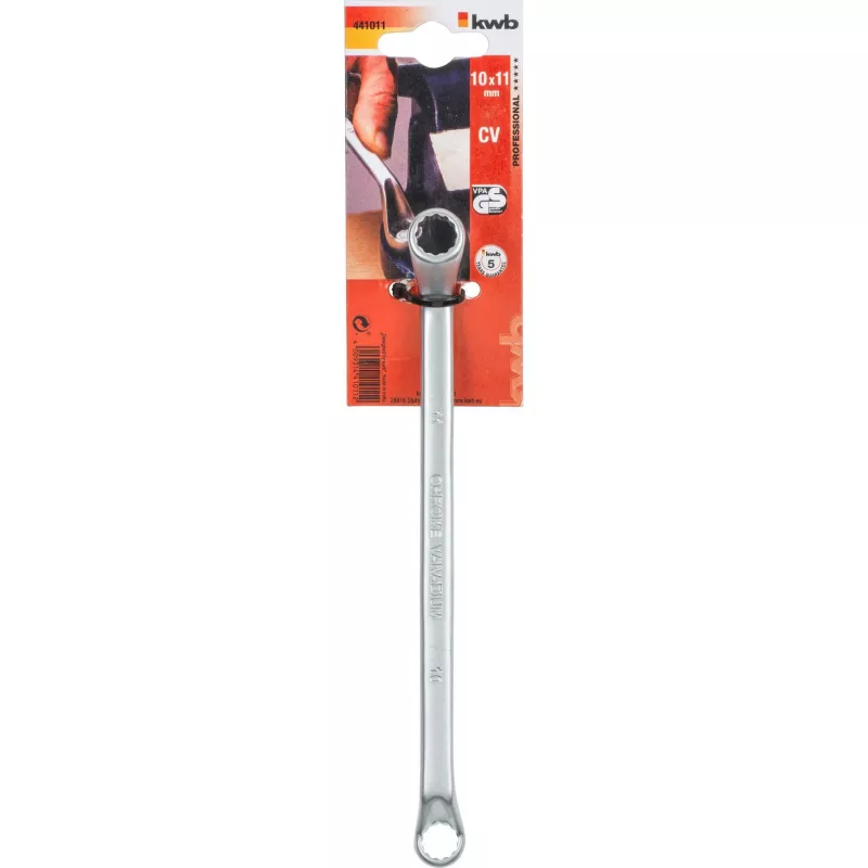 kwb 441011 Llave de doble anillo 10 x 11 mm, acero cromo-vanadio, DIN 838