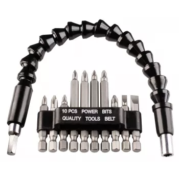 kwb 113990 Set de 11 puntas con portapuntas magnético de cambio rápido, acero S2, 25 mm, PH/PZ/TX/SL