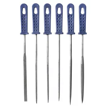 kwb 926000 Set de limas de precisión para llaves, 6 piezas (160 mm, acero al carbono, mangos ergonómicos)