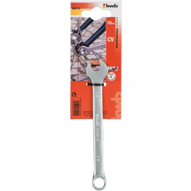 kwb 460210 Llave combinada 10 mm acero cromo-vanadio cromado mate DIN 3113
