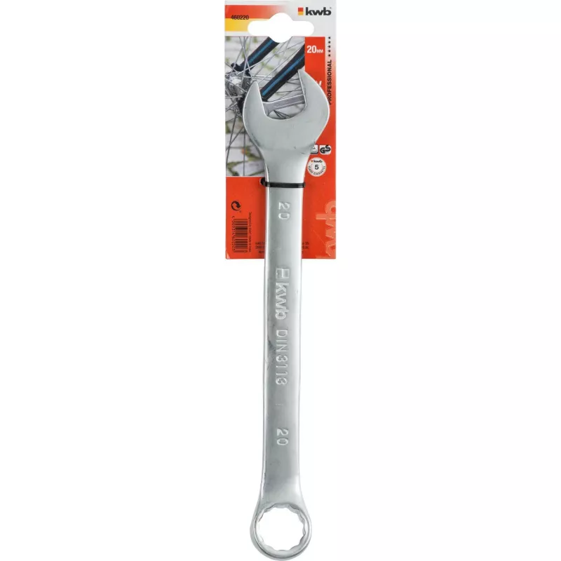 KWB 460220 Llave de estrella acodada 20 mm acero cromo-vanadio DIN 3113