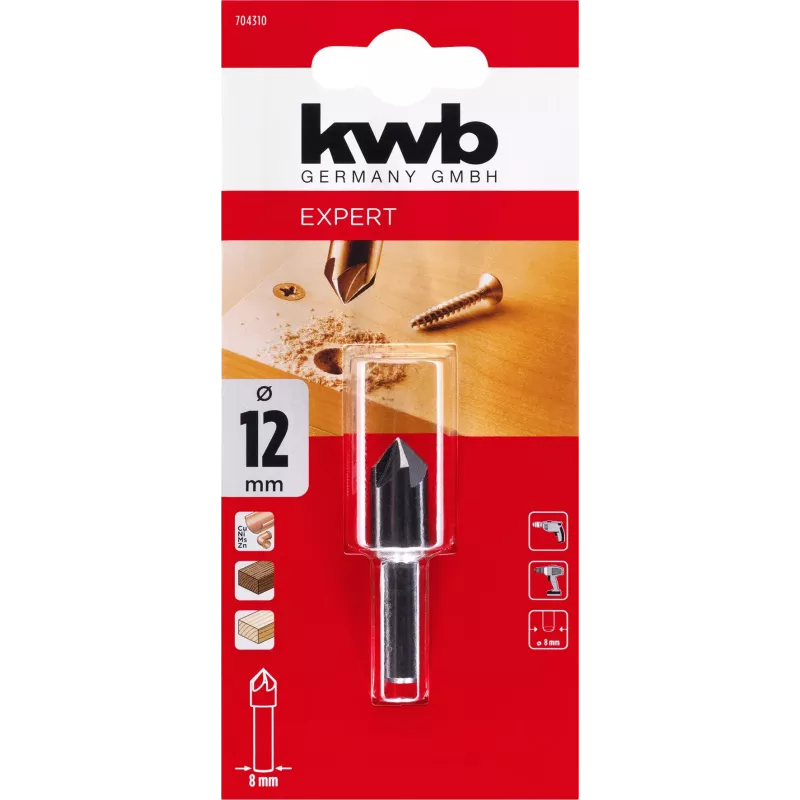 KWB Avellanador cónico HSS 5 filos 12 mm DIN 335 C 704310