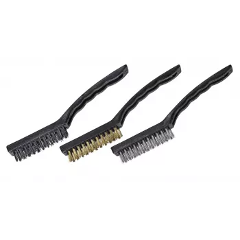 kwb Set de 3 cepillos de alambre – cerdas de acero, latón y nailon con mangos ergonómicos (923490)