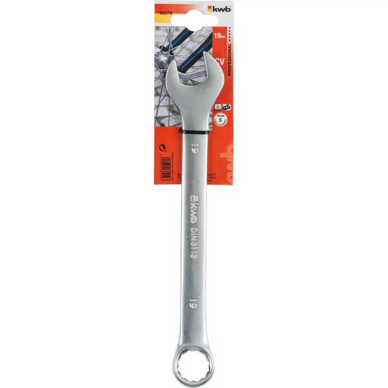 Llave de estrella acodada kwb 460219 19 mm acero cromo-vanadio DIN 3113