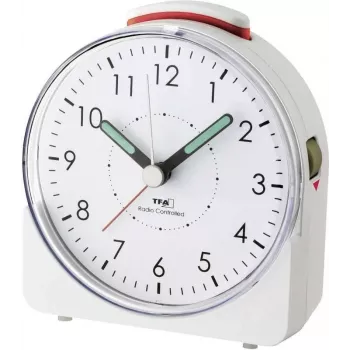 Despertador luminoso TFA DOSTMANN 60.1508.02 Sunrise con radio FM, LED multicolor, doble alarma, puerto de carga USB, blanco